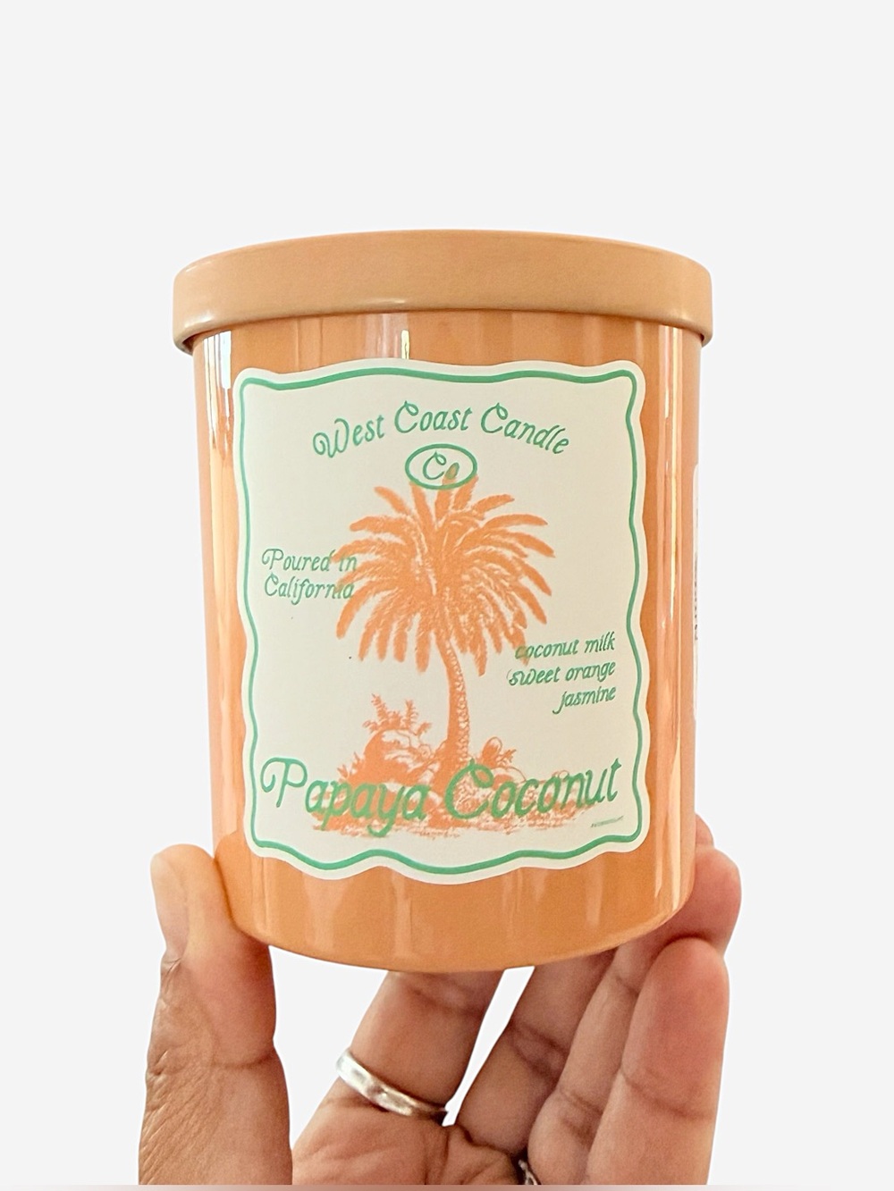 Leoben Company Papaya Coconut Scented Candle - Peach